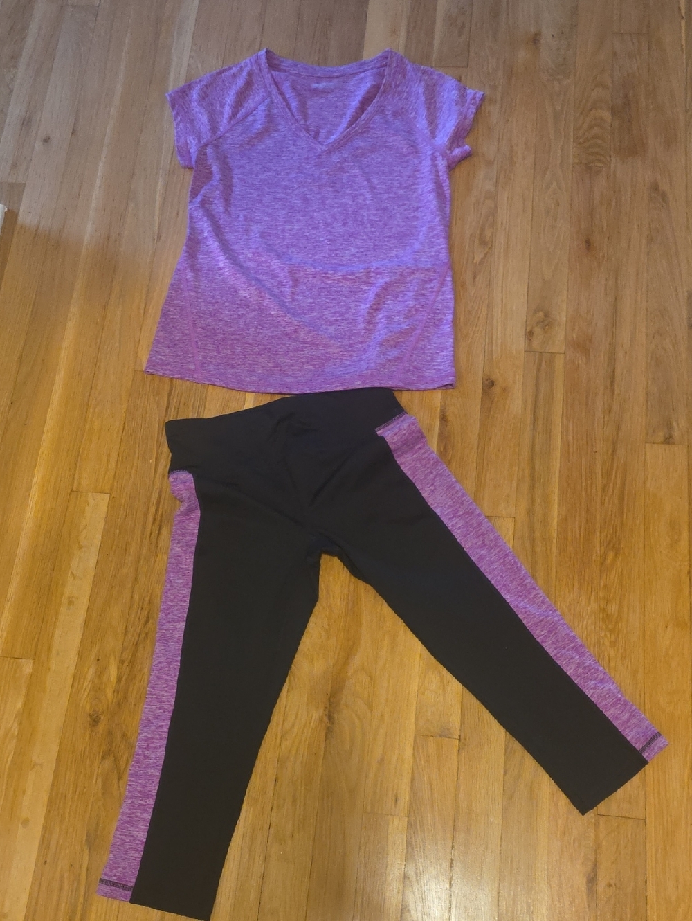 Ideology Purple Heather Top with Black Bottom